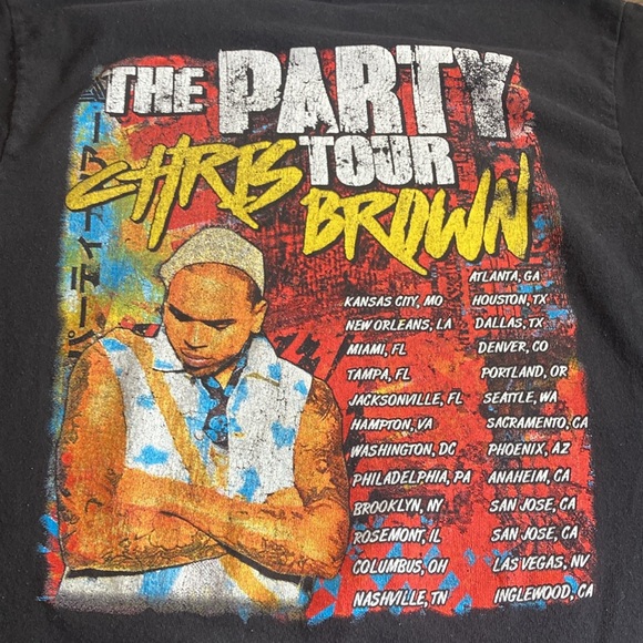 Chris Brown Fabulous The Party Tour T-shirt Size Small Delta Pro Weight - Picture 8 of 8